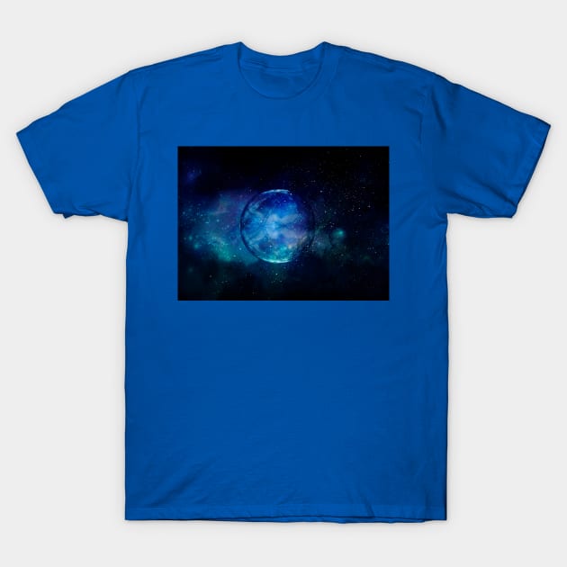 Planetary Soul Blue T-Shirt by ginkelmier@gmail.com